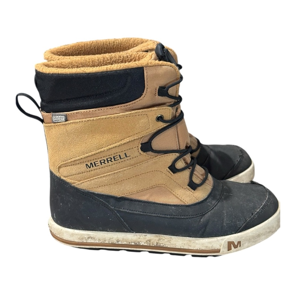 Merrell Boys Snow Bank 2.0 Waterproof Winter Boots Tan/Black‎ Size 6 (US)
